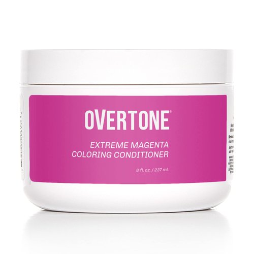oVertone Haircare Color Depositing Conditioner - 8 oz Semi Permanent Hair Color with Shea Butter & Coconut Oil - Temporary Hair Color Dye - Vegan, Cruelty-Free - Extreme Magenta