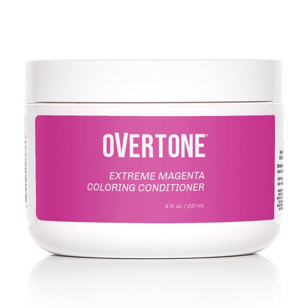 oVertone Haircare Color Depositing Conditioner - 8 oz Semi Permanent Hair Color with Shea Butter & Coconut Oil - Temporary Hair Color Dye - Vegan, Cruelty-Free - Extreme Magenta