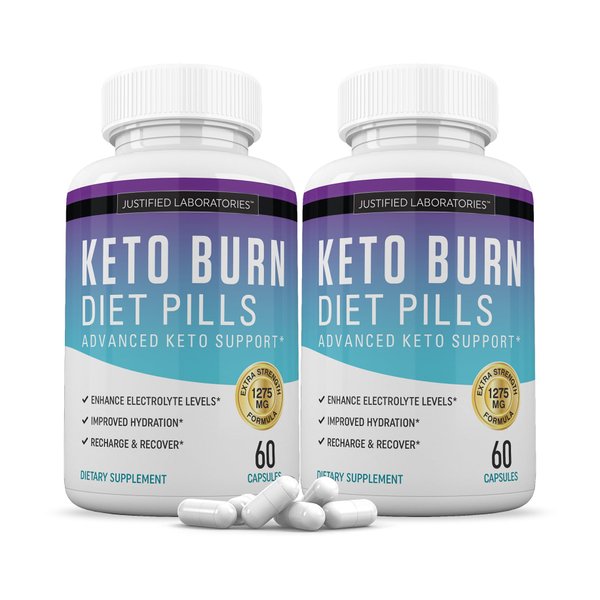 (2 Pack) Keto Burn Diet Pills 1275MG New & Improved Formula Contains Apple Cider Vinegar Extra Virgin Olive Oil Powder Green Tea Leaf 120 Capsules