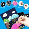 JUNQIU Scratch Art for Kids, Dinosaurs Black Rainbow Scratch Art Paper Set-Arts and Crafts & Supplies, DIY Activity & Party Games, Gifts for Toddlers, Girls & Boys Ages 3, 4, 5, 6, 7, 8