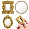 Miniature Dollhouse Mirror:1:12 Scale Miniatures Furniture Mirror European Baroque Frame Mini Wall Mirror for Dollhouse Decor,3 pcs/Set