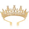 Didder Crowns for Women Rhinestone Crown Tiara, Tiaras and Crowns for Women, Tiaras for Girls Gold Crown for Girls Elegant Princess Crown Tiara with Combs Wedding Bridal Tiara Birthday Prom Party