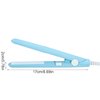 Mini Curling Iron, Mini Dual Purpose Curling Iron, Mini Straightener, 2 in 1 Mini Flat Iron for Short Hair Ceramic Flat Iron Tourmaline Plate Curler Beauty Heating Curler Hair Styling Tool (Blue)