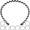 IFAMIO 8 Pcs Metal Hair Band for Men Women Hair Bands Simple Unisex Fashion Headbands Black Wavy Hair Hoop Outdoor Sports Head Bands Headwear Elastic Non Slip Hair Accessories