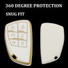AYGUCEKE TPU Protective Key Fob Cover Case Compatible with Buick 2021 2022 Chevrolet Suburban Tahoe Keyless Entry Remote Key Fob (6 Button, White)