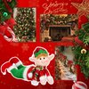 Hopearl Adorable Christmas Boy Elf Stuffed Doll Santa Helper Figurines for Holiday Handmade Plush Characters Fun Decorations Toys for Kids Party Favors, Red, 13''