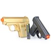 BBTac Spy Airsoft Pistols Twin Pack Pocket Size Compact Airsoft Gun with Gold and Black Colors