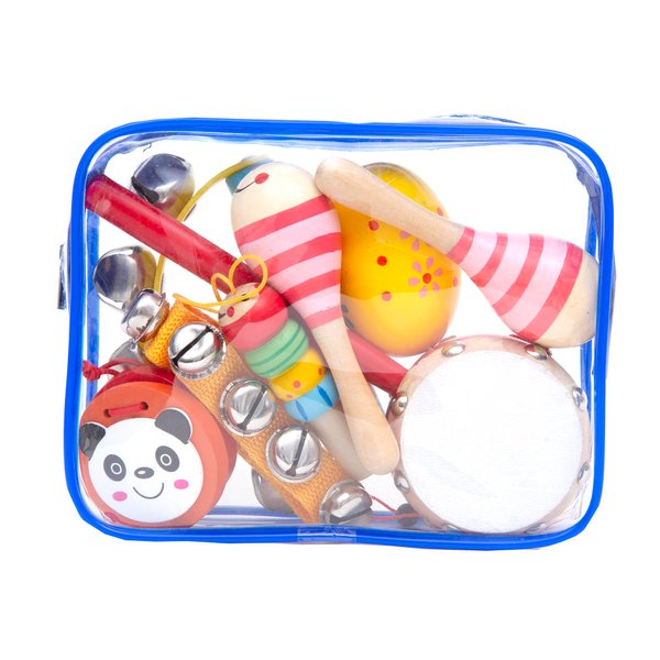 Toddler Musical Instrument, Wooden Percussion Musical Instruments Toy for Kids Toddlers, Preschool Educational Instrument Toy Set with Rattle Drum, Egg Shaker, Maracas for Boys and Girls