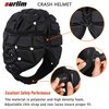 surlim Soft Helmet Flag Football Rugby Helmet Scrum Cap Soft Shell Helmet Soccer Headgear for Youth Adults (Black, Medium)