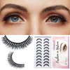 SONAFEEL Short Eyelashes Curly Lashes 12mm Fluffy Mink Lashes D Curl 10Pairs Short Russian Strip Lashes Pack Reusable False Eyelashes