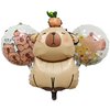3PCS capybara Animal balloons Capybara Aluminum Foil Balloon capybara inflatable Round Balloons for capybara birthday party Animal Theme Party Backdrop Party Supplies decorations