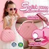 Graceduck Little Girls Purse with Play Makeup Kit, Kids Pretend Play Handbag Wallet Sunglasses Keys Credit Card with Pink Cosmetics Accessories Toddler Princess Birthday Gift Age 3 4 5 6 7 8 Year Old