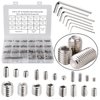 HanTof 380Pcs 19 Sizes #4-40 to 3/8"-16 UNC Standard SAE Hex Socket Cup Point Set Screws, Allen Head Grub Screws, Internal Hex Drive Headless Screws Assortment with 7pcs Hex Keys, 304 Stainless Steel
