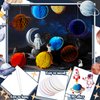 Tenare 24 Pcs Space Party Decorations Planet Honeycomb Hanging Supplies Solar System Hanging Decorations Galaxy 3D Rocket Astronaut Solar System Space Birthday Party Favors Ceiling Ornaments Decor