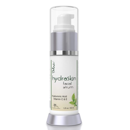 Deluvia Vitamin C Serum for Face, Hyaluronic Acid Facial Serum, Hydrating Serum with Moisturizing Vitamin E & Organic Aloe Vera for Sensitive and Dry Skin