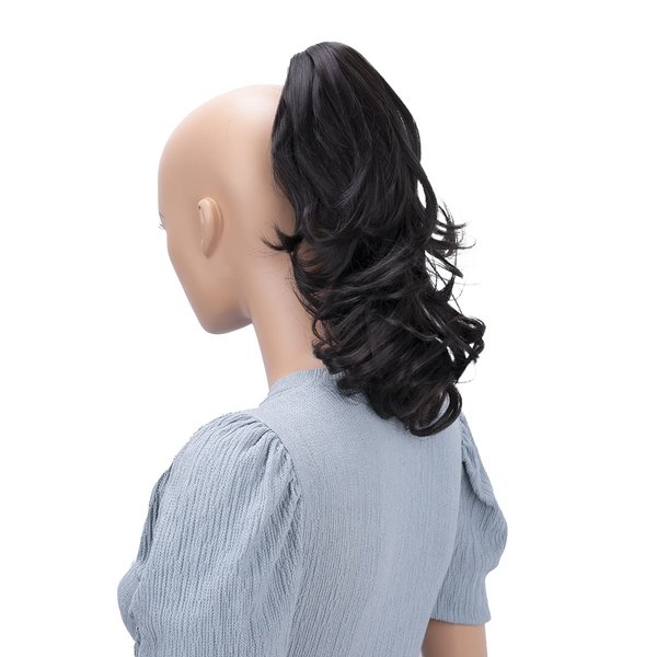 CAISHA 14" Wavy Clip On Ponytail With Butterfly Clip Hairpiece Heat-resistant Synthetic Fibres Dark Brown H62
