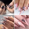 Black White Nail Art Stickers Decals, 3D Self-Adhesive Leaves Lines Flower Retro Flower Vine Pattern Nail Decals for Women Girls Nails Art DIY Manicure Decoration 10 Sheets