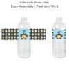 Blue Monkey Boy - Baby Shower or Birthday Party Water Bottle Sticker Labels - Set of 20