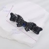 Kercisbeauty Bow Tie Blue Crystal Beads Hair Barrettes Rhinestones Beads Vintage Hair Clasp Thin Hair Jewelry (Butterfly)