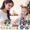 61Pcs Doll House Christmas Hat Decoration Miniature Dollhouse Accessories String Fake Light Door Mini Xmas Tree 1:12 Model Pretend Toys DIY Festival Party Wreath Snowman Fairy Cane Candy Garden