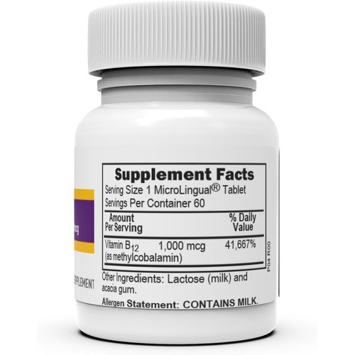 Superior Source No Shot Vitamin B12 Methylcobalamin 1000 mcg, Quick Dissolve MicroLingual Tablets, 60 Count, Active Form of B12, Supports Energy Production, Nervous System Support, Non-GMO