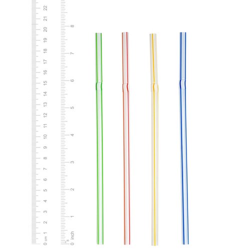 Comfy Package, Flexible Disposable Plastic Drinking Straws - 7.75" High - Assorted Colors Striped [400 Pack]