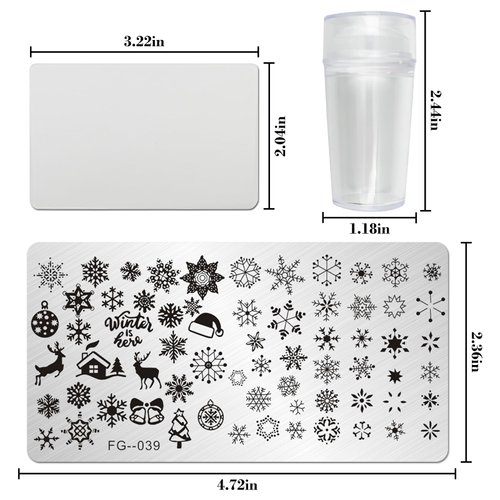 LoveOurHome Stamper Nail Stamping Kit 8pc Geometric Lace Animal Flower Nail Art Stamp Plates Template Stencil with Silicone Stampers Scrapers for Acrylic Manicure Design