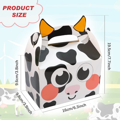Hpscdyo 24 Pack Farm Animal Party Favor Boxes, Farmhouse Themed Party Candy Goodie Treat Gift Boxes for Baby Shower Kids Birthday Party Decorations Supplies, 8 Designs