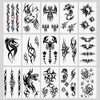 Oottati 15 Sheets Small Cute Hand Arm Temporary Tattoo Stickers Black Dragon Snake Star Cross Wolf Flower Scorpion Spider Totem