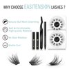 DIY Eyelash Extension EASITENSION Individual Bounded Glue Lash Clusters 3D Effect Volume Lashes Set, Home Eyelash Extension, C curl Lashes Pack 12mm,14mm (KIT-Volume)