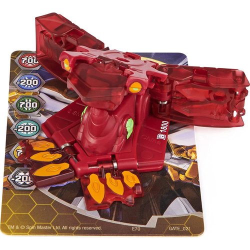 Bakugan Geogan Rising 2021 Pyrus Amphrog Geogan (Viloch Combiner Part 6 of 7) Collectible Action Figure and Trading Cards
