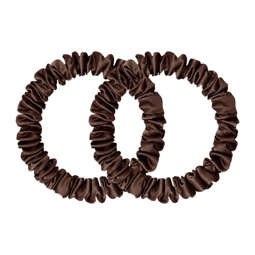 SGMSILK Mulberry Silk Hair Ties, Women Grils No Damage Hair Elastics for Frizz-Free Curly Hair, Breakage Protection Ponytail Holder, 2 Pack