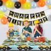 WERNNSAI Dump Truck Table Covers - 1 PCS 108''x 54'' Construction Table Cloth Disposable Plastic Tablecloth Truck Party Supplies for Kids Boys Birthday Construction Party Decorations