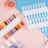 6 Sets 216 Tips Double Layer Nail Color Display Card Plastic Polish Board Nails Display Palette Board with Chain for Nail Design Practice Design Training