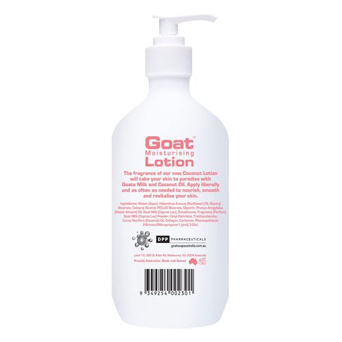 Goat Milk Lotion - Moisturizing - Non Greasy - 17 oz Enriched Milk, Suitable for Dry, Itchy or Sensitive Skin - Made In Australia - Coconut Oil