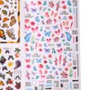 Butterfly Nail Art Stickers Flowers Nail Design Bulk Decals Holographic Self Adhesive Leopard Water Transfer Colorful Rose Girls