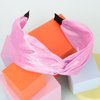 GAFATORY Glitter Bow Headbands for Women Fashion Metallic Pink Knotted Headbands for Womens Wide Glitter Hair Band for Girls Shiny Hair Accessories for Daily