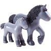 HABA Little Friends Momma and Baby Playset - Cassandra Horse and Cleo Foal Chunky Plastic Farm Animal Toy Figures