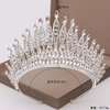 KODENG Trendy Silver Color Rhinestone Crystal Queen Big Crown Bridal Wedding Tiara Women Beauty pageant Bridal Hair Accessories Jewelry (Silver)