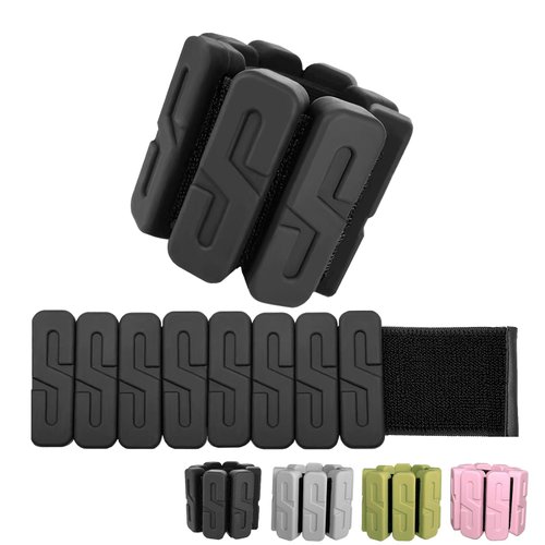 PE.WELLWOO Wrist Ankle Weights for Women & Men, Adjustable Silicone Weighted Bracelet, Leg & Arm Weights for Workout Walking Running Yoga,Upgrade S-Streamline(1.1 lb Each, Set of 2 Total 1kg)