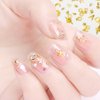 HNUIX 3D Nail Art Charms - Gold Star, Moon, Ring, Multiple Shape Gem, 3 Boxes, Metal Nail Decoration Studs