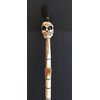 OMA Wooden Hand Crafted Skull Skeleton Walking Cane Stick Halloween Goth Staff Decoration Home Decor XL Size