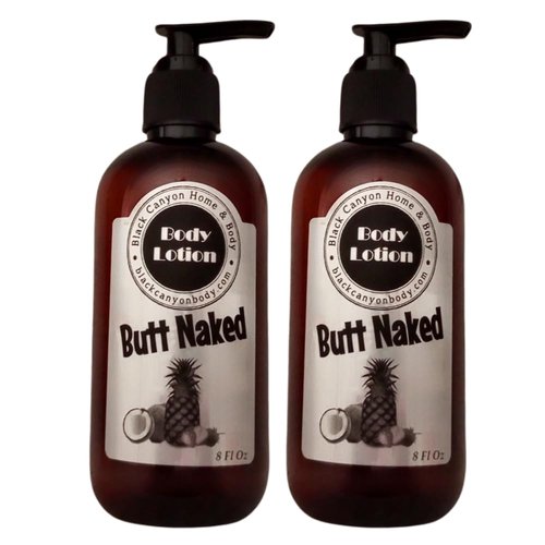 Black Canyon Butt Naked Scented Luxury Body Lotion with Lanolin and Jojoba Oil, 8 Oz (2 Pack)