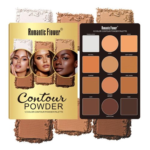 Joyeee Contouring Makeup Kit for beginners, 9 Colors Pro Contour Palette with Make Up Brush, Waterproof Long-Lasting Cosmetics Gift Idea for Dark Skin, Flawlessly Sculpted Face