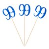 Blue Glitter 99th Birthday Centerpiece Sticks, 12-Pack Number 99 Table Topper Anniversary Party Decorations
