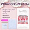 Press on Nails French Tip Fake Nails Starfish False Nails with Designs Pink Full Cover Cute Acrylic Nails Glossy Glue on Nails Summer Handmade Nails Artificial Nails for Women Girls 24Pcs