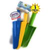 Matty's Toy Stop 9" Kids Short Handle Sand Scoop Plastic Shovels for Sand & Beach (Yellow, Blue & Green) Gift Set Bundle - 3 Pack