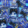 81 Pcs Video Game Party Supplies - 8th Birthday Video Game Party Decor Dinner Plates Napkins Video Game Tablecloth Forks Gaming Party Pack for Kid Boy 8th Birthday Party, Serves 20 (8th)