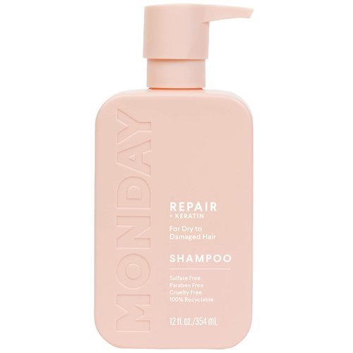 MONDAY HAIRCARE Repair Shampoo 12oz for Dry to Damaged Hair, Made with Keratin, Coconut Oil, Shea Butter and Vitamin E (350ml)