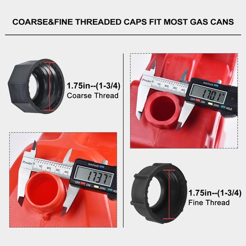 Gas Can Spout Replacement,Gas Can Nozzle,(3 Kit-White) with 6 Screw Collar Caps(3 Coarse Thread &3 Fine Thread-Fits Most of The Cans) with Gas Can Vent Caps, Thick Rubber pad, Spout Cover, Base Caps